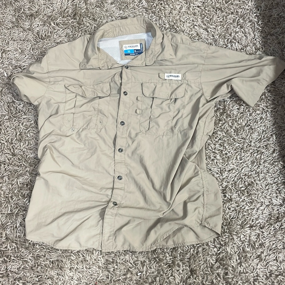 Magellan Outdoors Fish Gear Short Sleeve Button Down Shirt